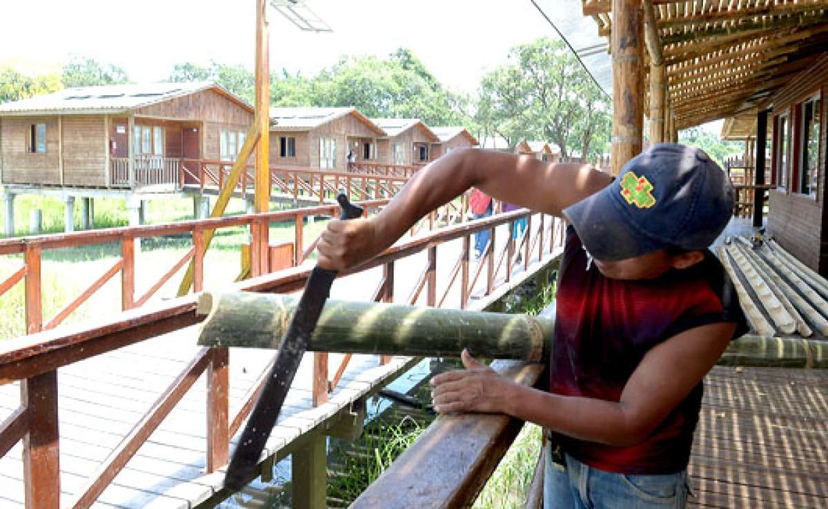 Los senderos est&aacute;n construidos con material reciclado y en  la cocodrilera habr&aacute; 11 especies. Foto: Jos&eacute; Mor&aacute;n 