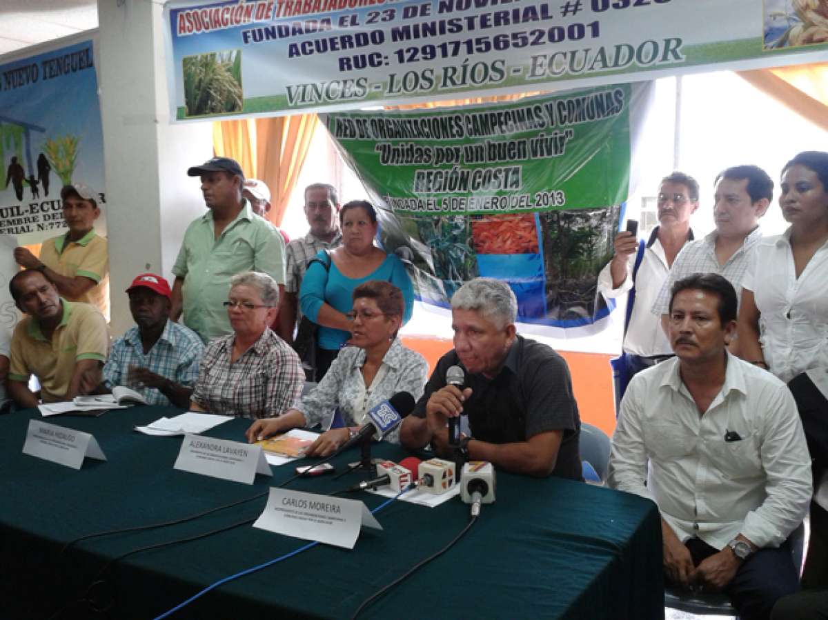 En Guayaquil, delegaciones de varias organizaciones campesinas de la Costa  anunciaron que defender&aacute;n el proyecto pol&iacute;tico del Gobierno. Foto: V&iacute;ctor Haz / El Tel&eacute;grafo