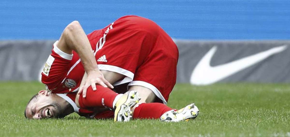 Ribery estar&aacute; fuera "varias semanas" por una rotura parcial del ligamento