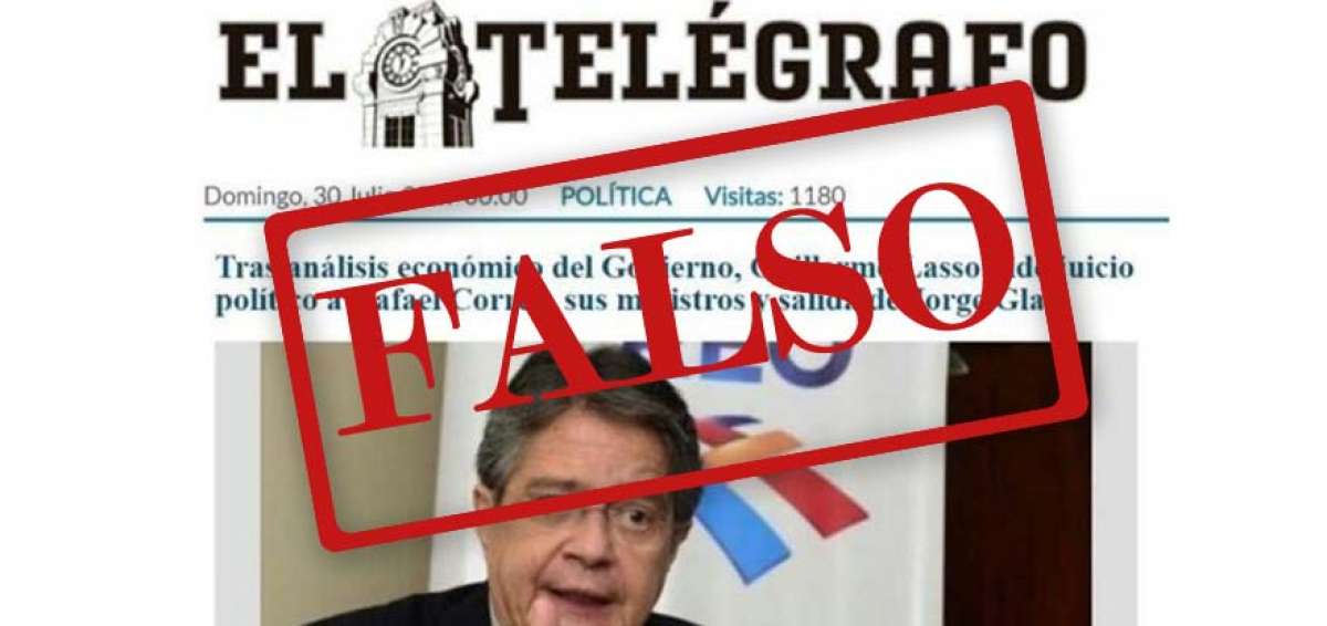 Diario EL TEL&Eacute;GRAFO rechaza el uso de su imagen para difundir noticia falsa
