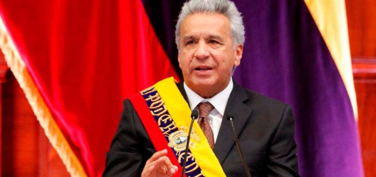 Len&iacute;n Moreno durante su informe a la Naci&oacute;n este 24 de mayo de 2019.