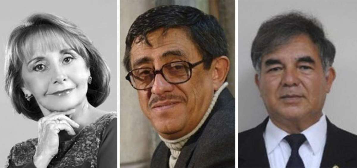 De izquierda a derecha. Beatriz Parra (artes), Jorge D&aacute;vila V&aacute;zquez (letras) y Manuel Cruz Padilla (ciencias) son los galardonados.