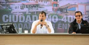 El Enlace 408 se transmiti&oacute; desde Gonzanam&aacute;, Loja. Foto: Presidencia 