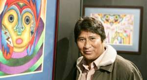 El artista boliviano Roberto Mamani. Foto internet