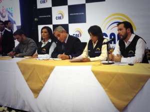 Rueda de prensa del CNE analizando la segunda evaluaci&oacute;n de la jornada electoral.  