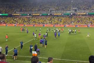 Hinchas ecuatorianos invadieron la cancha luego del partido ante Nigeria