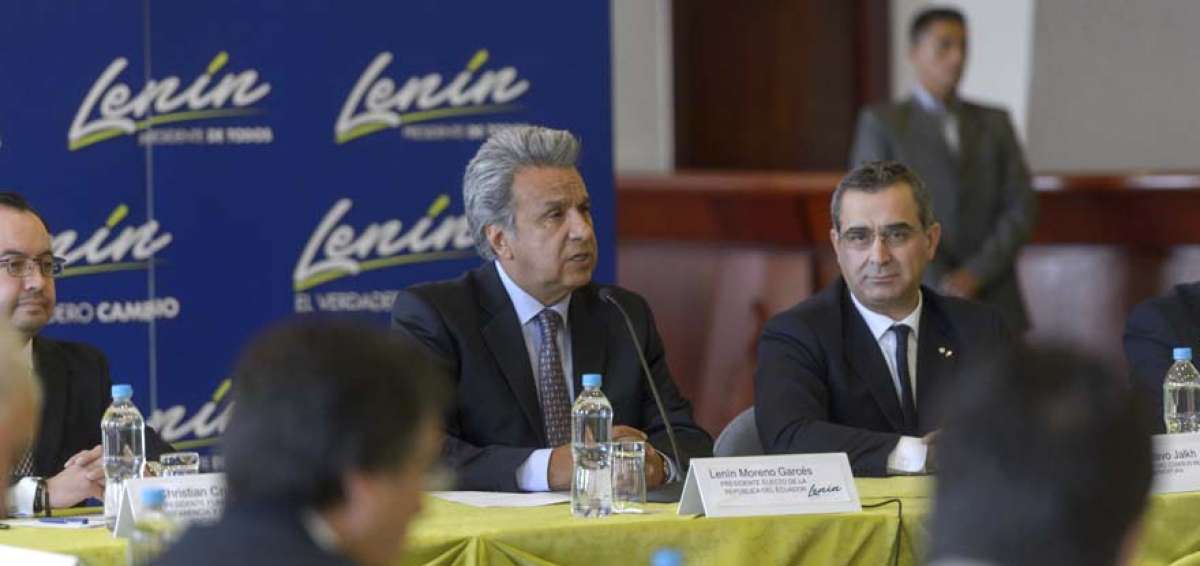 Len&iacute;n Moreno mantiene reuniones con varios sectores, la semana pasada fue con las autoridades de control.