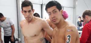 Esteban Enderica (i) junto a David Castro durante la competencia en Corea. 