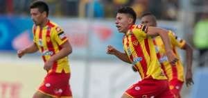 El juvenil Joao Rojas festeja el gol del empate contra Deportivo Quito, sobre el final del partido. Marco Salgado / El Tel&eacute;grafo