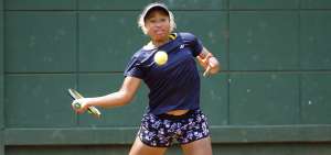 Mari Osaka cay&oacute; este viernes 16 de agosto de 2019 ante la rumana Gabriela Talaba en la cancha principal de las instalaciones del Guayaquil Tenis Club.