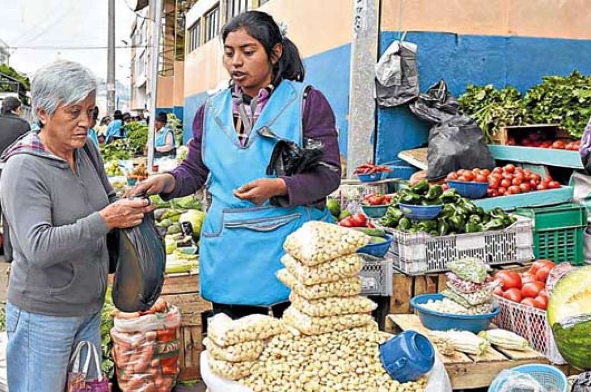 A la poblaci&oacute;n le preocupa el ambiente insalubre en el que se expenden carne, pollo, pescado, leche, yogur, queso, cuajada y platos preparados como encebollados y almuerzos. Fotos: Roberto Ch&aacute;vez/ El Tel&eacute;grafo