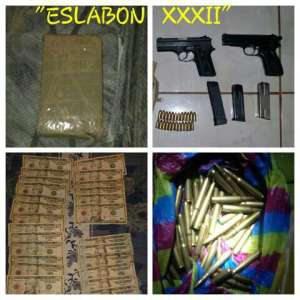 Armas, municiones, dinero y droga fueron incautadas. Foto: Cortes&iacute;a Ministerio del Interior