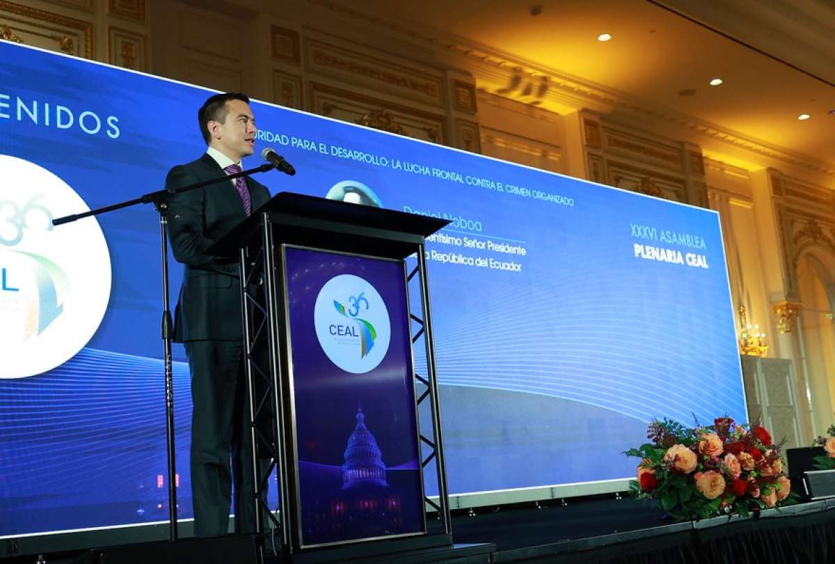El presidente Noboa en la XXXVI Asamblea del Consejo Empresarial de América Latina (CEAL), en Washington, EE.UU. 