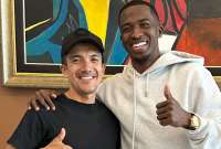 El ciclista olímpico Richard Carapaz y el defensor campeón de la Champions League con PSG, Willian Pacho, protagonizaron un emotivo encuentro. 