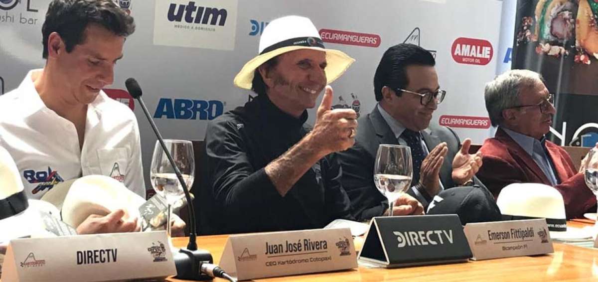 Emerson Fittipaldi, embajador de competencia panamericana de karting en Latacunga