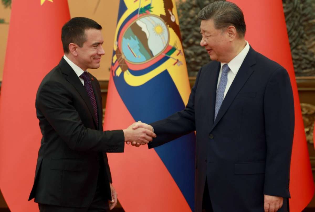 El presidente Daniel Noboa y el mandatario chino Xi Jinping mantuvieron un encuentro diplomático en Beijing.