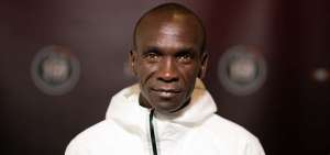 El fondista keniata de 34 a&ntilde;os, Eliud Kipchoge, durante la rueda de prensa previa al Reto Ineos 1:59.