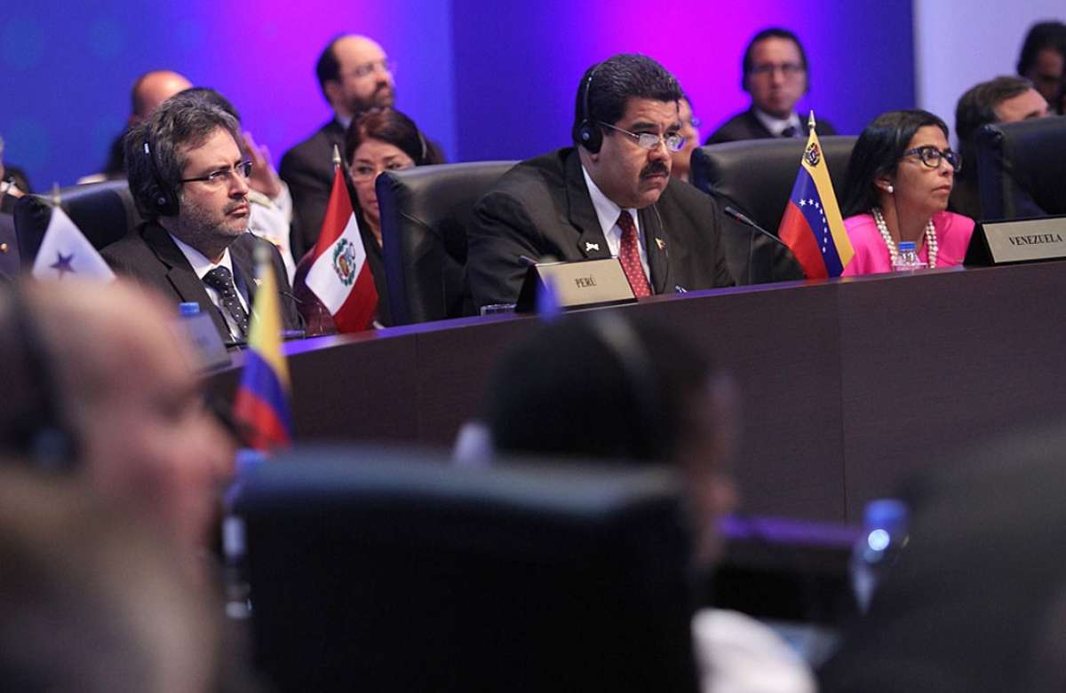 Maduro en su intervenci&oacute;n en la cita regional. FOTO: AFP
