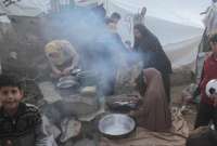 Algunas fotos que plasman la cotidianidad de los desplazados palestinos en Gaza.