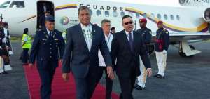 El mandatario ecuatoriano lleg&oacute; a Rep&uacute;blica Dominicana para participar en la V Cumbre del a Celac. 