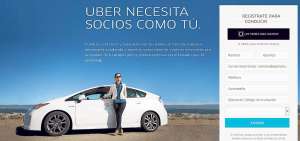 Captura de pantalla de la p&aacute;gina que el servicio de transporte ha abierto en Uruguay. En el sitio se pueden inscribir los interesados en el proyecto. Foto de https://partners.uber.com