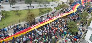 El parque El Arbolito fue el punto central de la manifestaci&oacute;n. Esto produjo que las calles capitalinas quedaran bloqueadas, lo que caus&oacute; molestias.