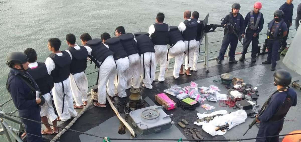Los detenidos llegaron la tarde del lunes al puerto de Manta.