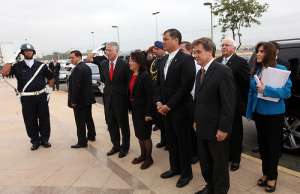 El mandatario Rafael Correa durante el recorrido por el Parque Tecnol&oacute;gico San Jos&eacute; dos Campos . Foto: Presidencia de la Rep&uacute;blica