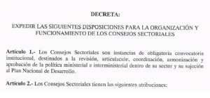Presidente suscribe decreto para funcionamiento de Consejos Sectoriales
