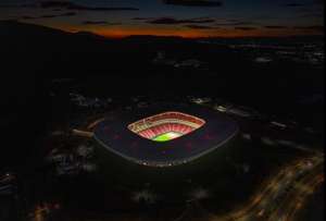 Imagen captada con drone del Estadio Guadalajara donde se jugar&aacute;n cuatro partidos del Mundial 2026