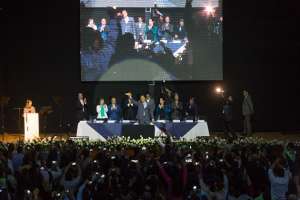 El encuentro se desarroll&oacute; en el auditorio del Colegio 24 de Mayo, en Quito. Foto: John Guevara / EL TEL&Eacute;GRAFO