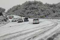 Cayó nieve en el sector de La Virgen, vía Papallacta