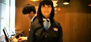 Una robot recepcionista en un hotel de Tokio. 