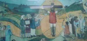 Esta es una r&eacute;plica del mural de Leonidas Proa&ntilde;o, el original regresar&aacute; a la Catedral.