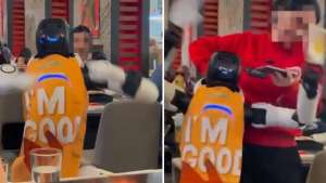 El robot camarero se volvi&oacute; viral tras protagonizar una escena ca&oacute;tica en el restaurante.