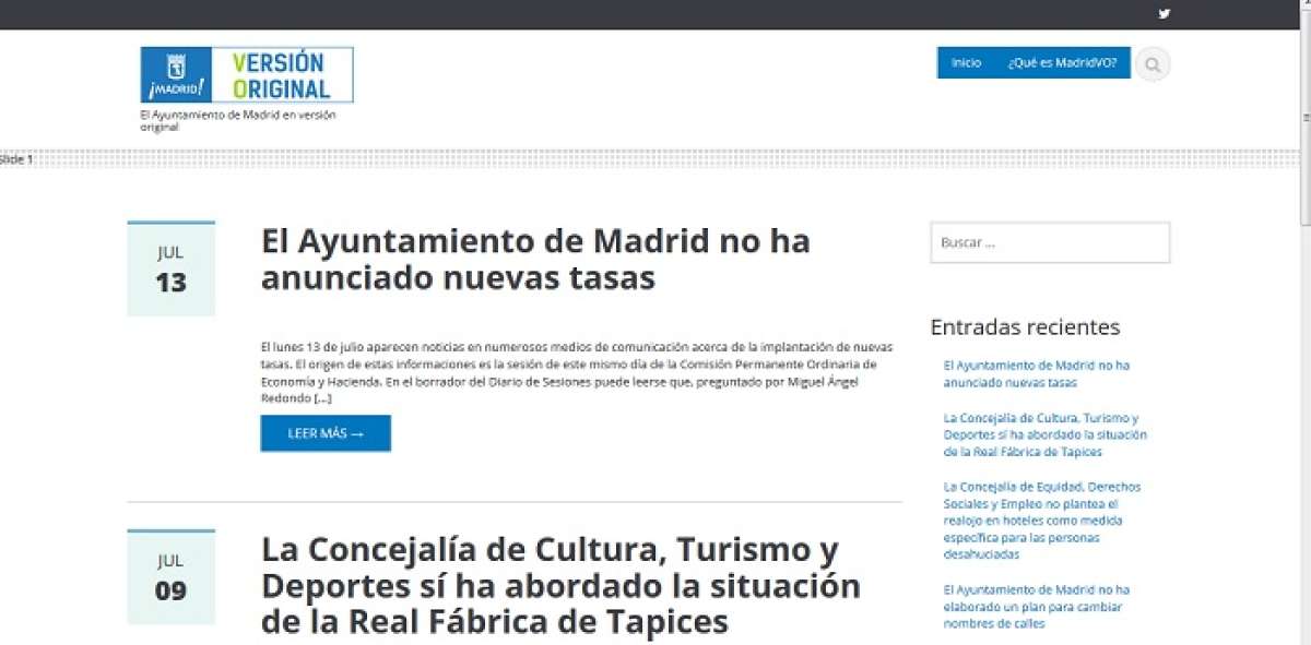 Ayuntamiento de Madrid lanza web que ofrece informaci&oacute;n "original" y desmiente noticias