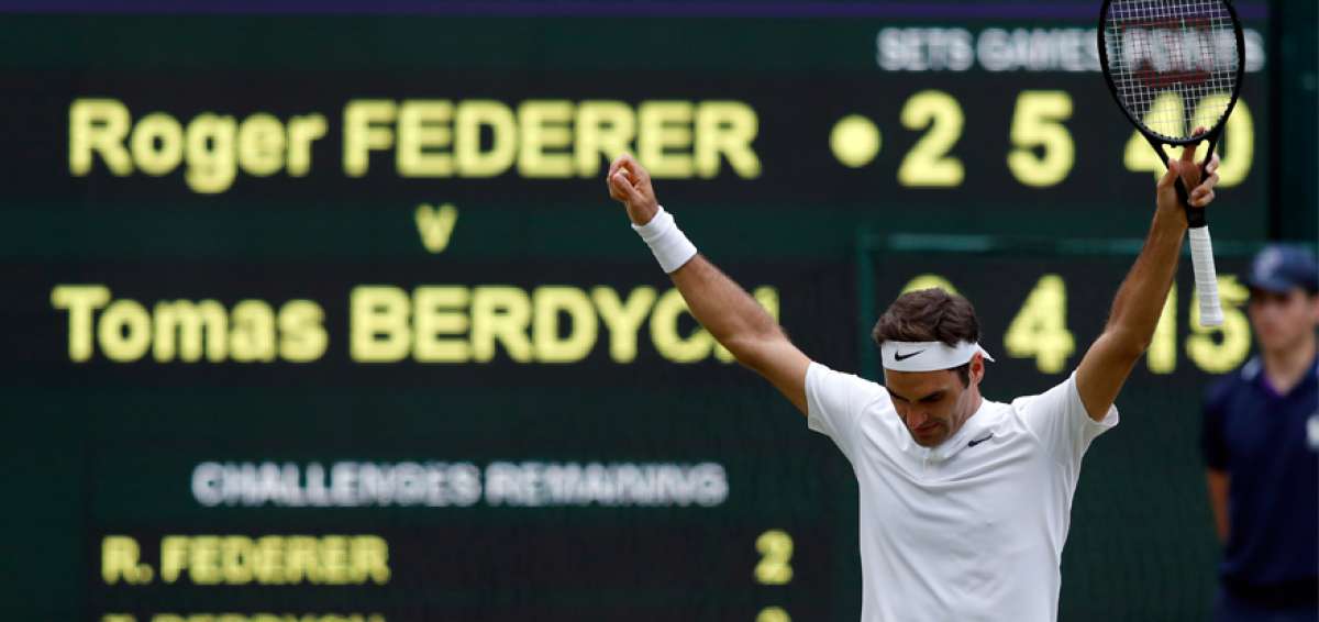 Federer clasifica a su und&eacute;cima final de Wimbledon