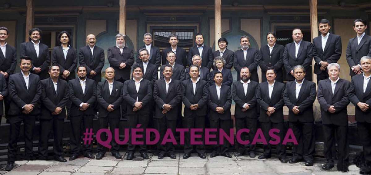 Los 38 m&uacute;sicos de la orquesta llevan a escena el sonido de la m&uacute;sica ancestral andina. En redes sociales exhiben un mensaje por la cuarentena