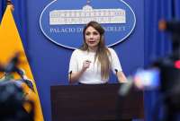 Carolina Jaramillo, vocera de Carondelet, anunció la intervención en cinco instituciones de Durán, los beneficios de la gira internacional y la entrega de camionetas para el agro.