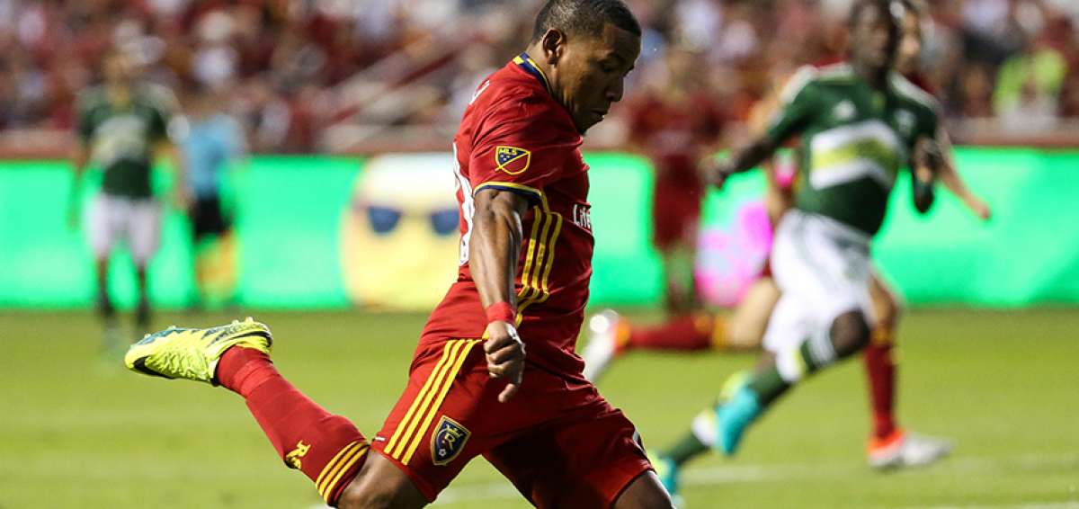 Joao Plata, jugador del Real Salt Lake, durante un partido de la MLS en los EE.UU. El futbolista ya form&oacute; parte de la &lsquo;Tri&rsquo;.