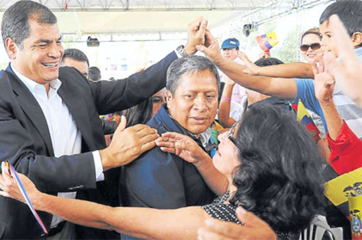 El Enlace Ciudadano fue pregrabado el viernes pasado en la parroquia El Quinche, ubicada en el nororiente de Quito. Foto: Cortes&iacute;a