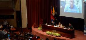 El ling&uuml;ista, fil&oacute;sofo y activista estadounidense, Noam Chomsky, durante su participaci&oacute;n mediante videoconferencia en Ciespal.