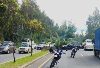 En la Simón Bolívar se registró el choque de un vehículo contra un árbol. 
