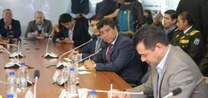 El alcalde Jorge Yunda durante su comparecencia ante la Comisi&oacute;n Ocasional de la Asamblea.