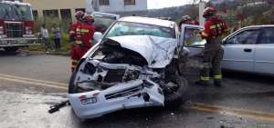 Triple choque en Cuenca dej&oacute; cuatro heridos
