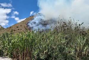 En el sector La Victoria de Guayllabamba se reportó un incendio forestal. 