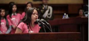 Ni&ntilde;as piden en la Asamblea respeto y evitar la impunidad