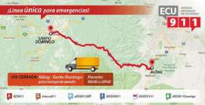 V&iacute;a Al&oacute;ag-Santo Domingo est&aacute; cerrada hoy para veh&iacute;culos pesados