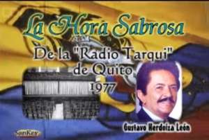  Gustavo Herdoiza era conocido por su chispa al contar cachos en el programa La hora sabrosa, de Radio Tarqui. Foto: Captura de pantalla de la cuenta de Enrqiue Su&aacute;rez de Youtube