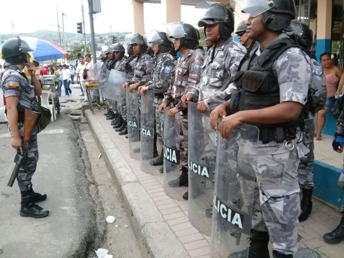 Durante la movilizaci&oacute;n no se registraron incidentes. Foto: Luis Freire